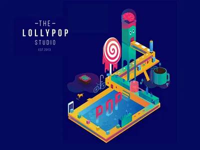 The Lollypop Studio candy design factory illustrations isometric lollypop studio