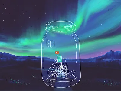 Northern Lights auroraborealis design digital painting illustration northern lights travel