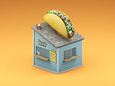 Paco's Tacos 3d c4d cheese food taco