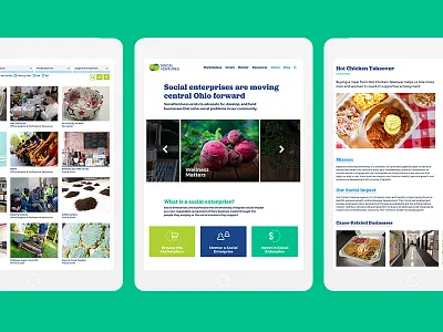 SocialVentures business homepage marketplace profile ui ux website
