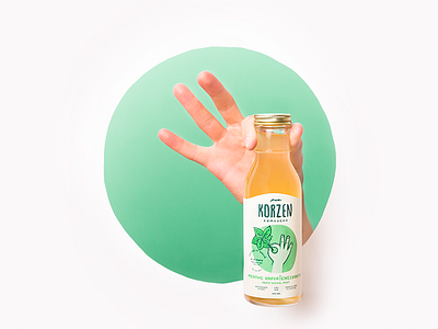 Korzen - Mint art direction beverage bottle charlevoix drink handmade kombucha local organic quebec raw vegan