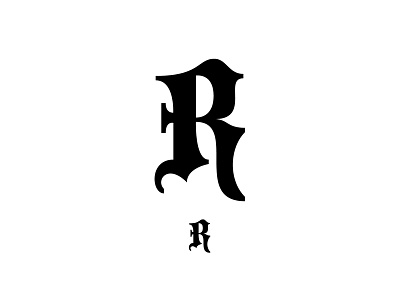 Blackletter R blackletter graphic design logo design type design typography