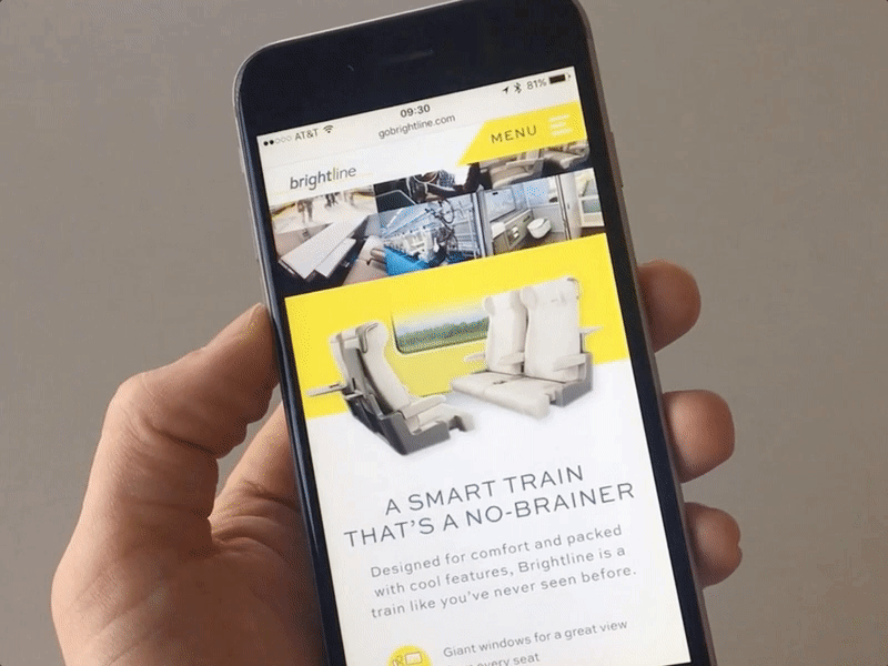 Brightline Train accelerometer animation brightline rail train ui web