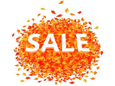 Autumn sale 3d vector banner 3d advertising autumn banner bunch floral leaves orange sale september shopping vector