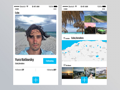 Cuba Diary albums app diary foto maps profile ui ux video