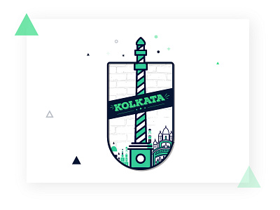 Kolkata building clean design icon illustration illustrator kolkata logo type