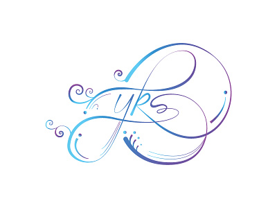 Y K S calligraphy gradient typography