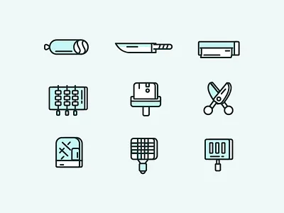 Barbecue Tool 2017 barbecue green icon illustrator new tool