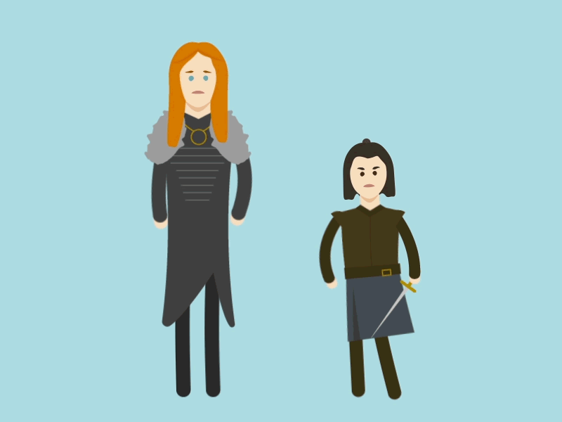 Sibling Rivalry animation arya character game of thrones gif got illustration loop looping sansa stark thrones