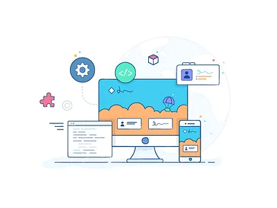 Web Design Service illustration minimal mobile web web design website workspace