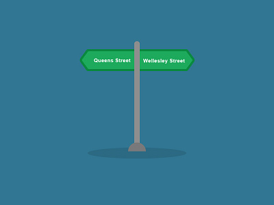 100 DAYS OF ICONS | DAY 89: INBETWEEN STREETS auckland city flat colors icon design queens street streets wellesley street