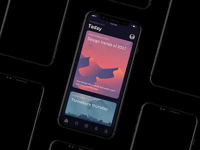 Dark Blog - iPhone X 8 app blog dark gradient ios iphone 8 iphone x medium publish ui ux