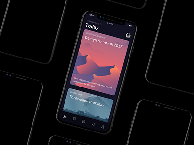 Dark Blog - iPhone X 8 app blog dark gradient ios iphone 8 iphone x medium publish ui ux