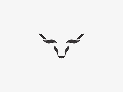 Ox black bull cattle design gray icon identity logo mark ox simple symbol