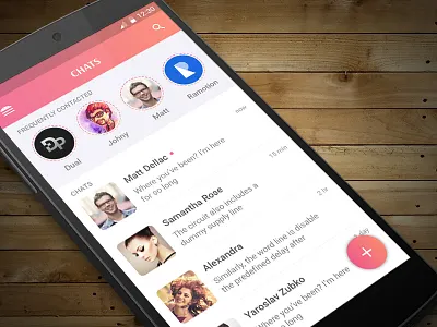 Chat Interaction android app design challenge chat chat app chat listing chatting interaction messages mobile app ui ux