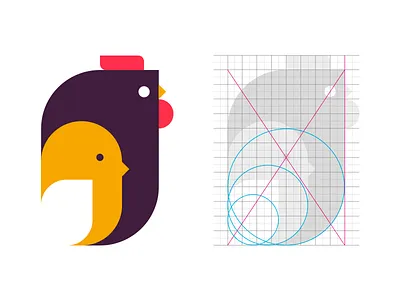 Chick Chicken chick chicken geometry logo