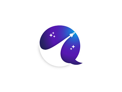 3....2....1.... conversation gradient launch logo rocket space speech bubble stars talk