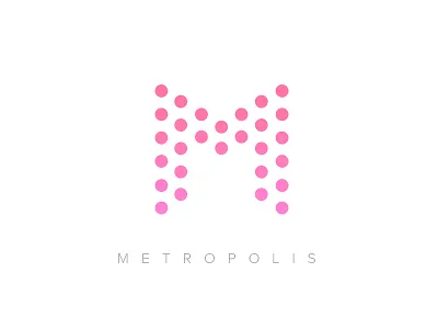 Metropolis Logo chic dots edm elegant fancy gradient icon logo logo reject m web