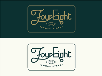 Four Eight brand hand lettering script