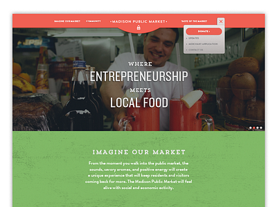 Madison Public Market Nav Dropdown dropdown layout menu nav navbar navigation typography web design website
