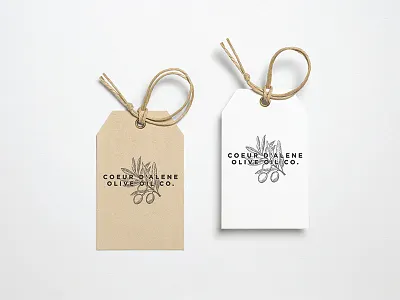 COEUR D ALENE OLIVE OIL CO. branding illustration logo