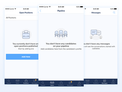 Empty States For Recruiting App app candidate color flat hire icon ios recruiting sourcing ui ux