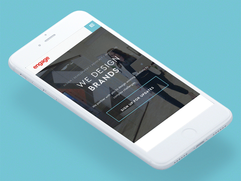 Engage Mobile Site agency branding gif mockup scroll ui design web design