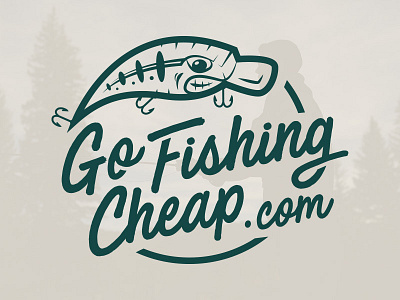 Go Fishing Cheap Logo Design fishing fly lure mean outdoors pond river sports