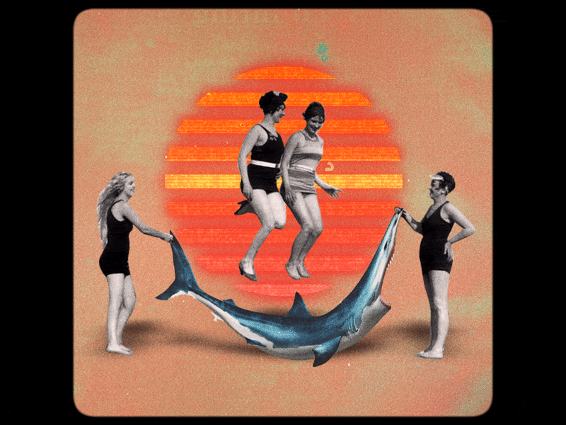 JUMPING_THE_SHARK.gif abstract animation design gif motion surreal vintage