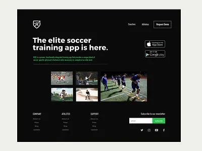 Rise Landing Page app landing page mobile promo videos sport