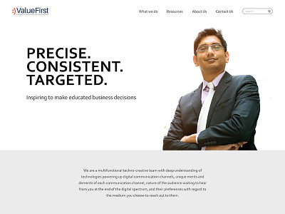 Valuefirst Home Page UI