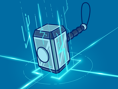 Thor's Hammer - Mjolnir asgardian illustration lightning marvel mjolnir thor thunder vector