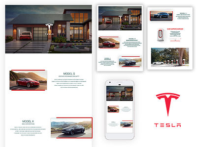 Tesla Motors Landing Page design innovation landing material mockup tesla