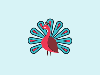 Peacock colorful logo peacock