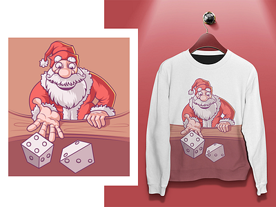 Bad Ass Santa - Tshirt Design christmas cool creative illustration playing santa tshirt vector