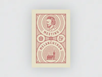 Meeting Melanchthon bookcover engraving illustration