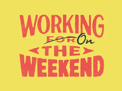 Current Status illustration lettering weekend working