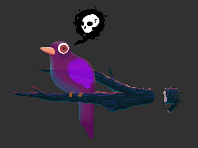 Bird Curse animation bird curse ghost purple skull