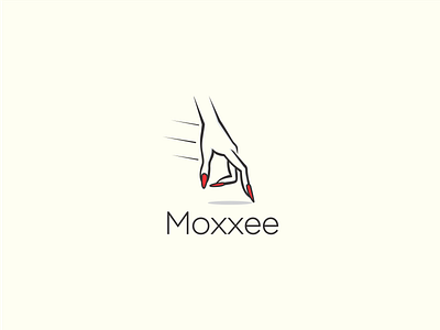 Moxxee hand logo nails red run simple woman