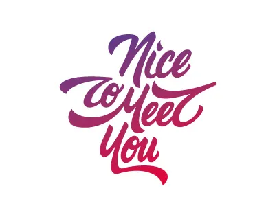 Nice to meet you calligraphy script whoswho ww