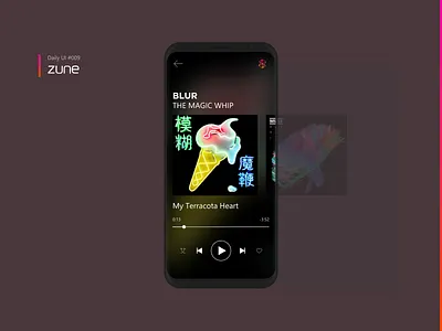 Daily UI 009 — Music Player 9 blur daily hd music player song ui zune