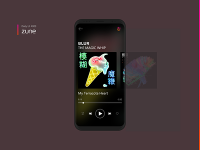 Daily UI 009 — Music Player 9 blur daily hd music player song ui zune