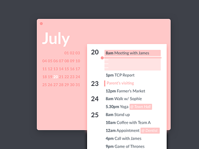 Daily UI #038 - Calendar daily ui