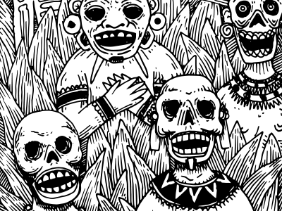 White garden calavera diadelosmuertos illustration mexican mexico skull