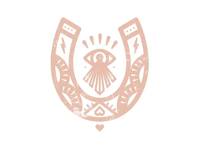 Lucky In Love branding horseshoe logo luck minimal patch pin tattoo