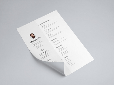 Resume / CV black white coverletter coverpage curriculum vitae cv portfolio resume