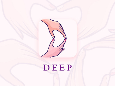 Deep app brand d deep hand icon love pink