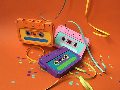 Cassettes! cassettes confetti handmade mixtapes old school paper paper art paper craft