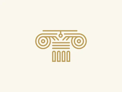 Icon_Greek_Column column columns gold greek icon line logo