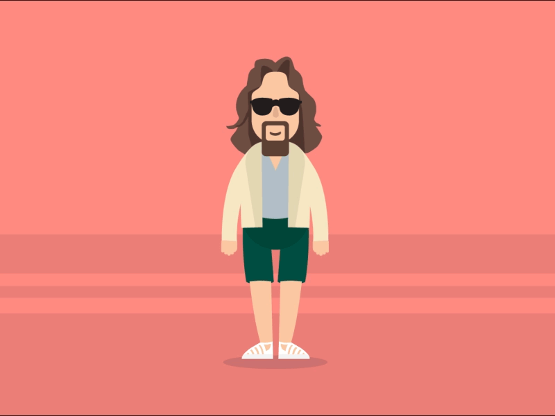 The dude doing his thing animation ballerina big lebowski dude illustration sandals side split